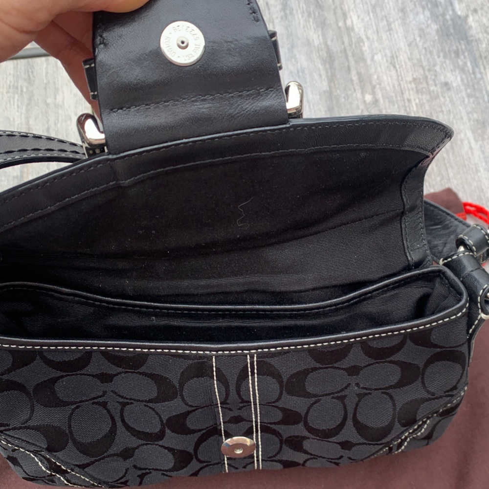 Coach Black Shoulder Bag with Silver Accents - Picture 2 of 9